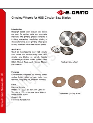 Grinding Wheels for HSS Circular Saw Blades